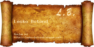 Lesko Botond névjegykártya